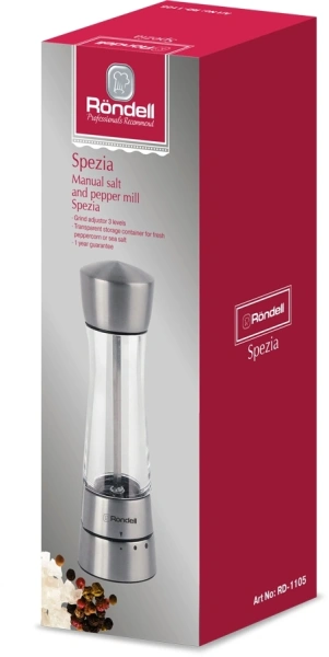 Мельница мех. Rondell Spezia RD-1105 для перца/соли стальной