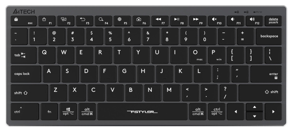 Клавиатура A4Tech FX51 серый USB slim Multimedia (FX51 GREY) кабель 1.5м