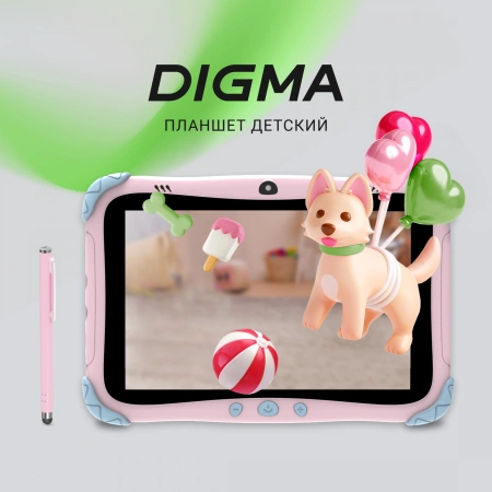 Планшет Digma Kids A8 SC9863A (1.6) 8C RAM2Gb ROM32Gb 8" IPS 1280x800 4G Android 11.0 Go розовый 2Mpix 0.3Mpix BT WiFi microSD 512Gb 3000mAh 240hrs