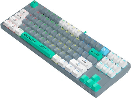 Клавиатура A4Tech S87 Energy механическая серый USB for gamer LED (S87 USB ENERGY ASH) кабель 1.8м