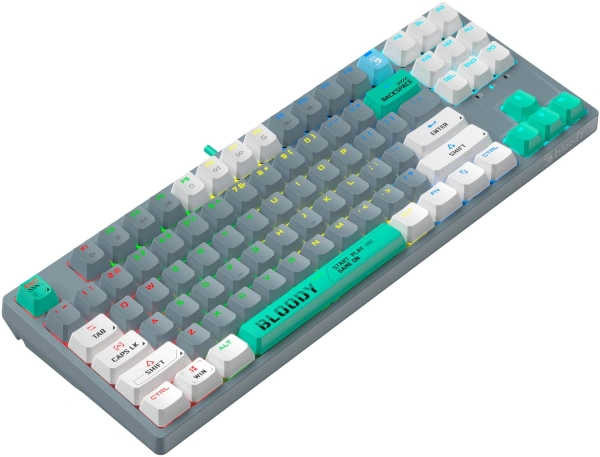 Клавиатура A4Tech S87 Energy механическая серый USB for gamer LED (S87 USB ENERGY ASH) кабель 1.8м