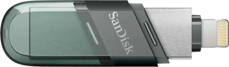 Флеш Диск Sandisk 64Gb iXpand Flip SDIX90N-064G-GN6NN USB3.1 зеленый/серебристый