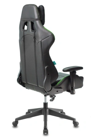 Кресло игровое Zombie VIKING 5 AERO черный/салатовый экокожа с подголов. крестов. пластик