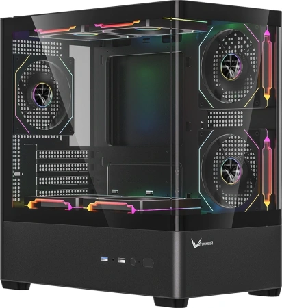 Корпус Formula Crystal U1M Cosmic черный без БП mATX 4x120mm 2x140mm 1xUSB2.0 1xUSB3.0 audio bott PSU