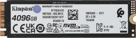 Накопитель SSD Kingston PCIe 5.0 x4 4TB SFYR2S/4T0 Fury Renegade M.2 2280