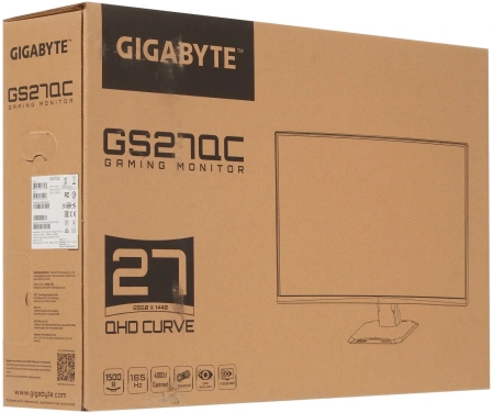 Монитор Gigabyte 27" GS27QC черный VA LED 16:9 HDMI матовая 250cd 178гр/178гр 2560x1440 165Hz DP QHD 4.53кг