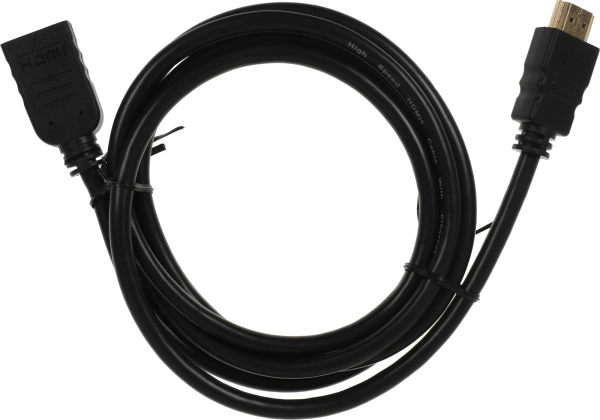 Кабель-удлинитель аудио-видео Buro HDMI (m)/HDMI (f) 1.5м. позолоч.конт. черный (BU-HDMI2.0-EXTND-1.5M)
