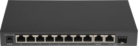 Коммутатор TP-Link TL-SG1210MPE (L2) 10x1Гбит/с 1xКомбо(1000BASE-T/SFP) 8PoE+ 123W настраиваемый