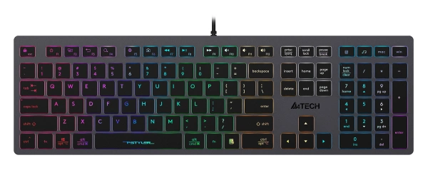 Клавиатура A4Tech FX60 серый USB slim LED (FX60 GREY / NEON) кабель 1.5м