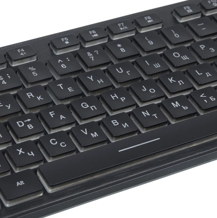 Клавиатура Оклик 550ML черный USB slim Multimedia LED (1061617)