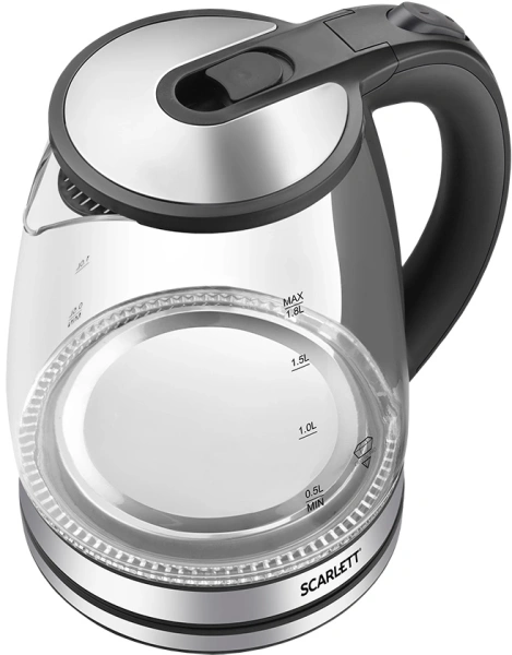 Чайник электрический Scarlett SC-EK27G103 1.8л. 1800Вт сталь/черный корпус: стекло/металл/пластик