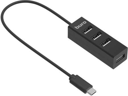 Разветвитель USB-C Buro BPH-C-1906 4порт. черный (BU-USBC-HUB-4U20)