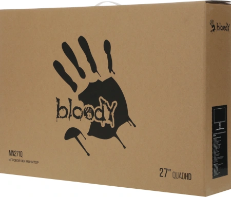 Монитор Bloody 27" MN271Q серый IPS LED 1ms 16:9 HDMI M/M матовая HAS Piv 320cd 178гр/178гр 2560x1440 180Hz G-Sync DP 2K USB 5.1кг