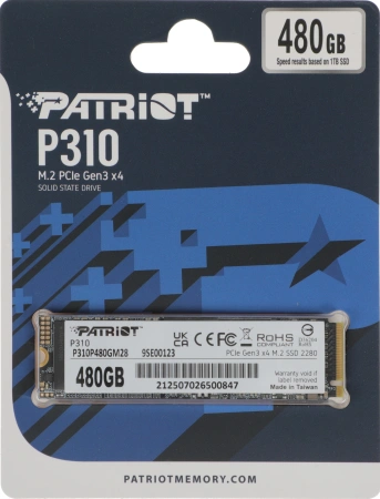 Накопитель SSD Patriot PCIe 3.0 x4 480GB P310P480GM28 P310 M.2 2280