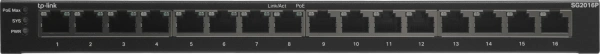 Коммутатор TP-Link SG2016P (L2+) 16x1Гбит/с 8PoE+ 120W управляемый