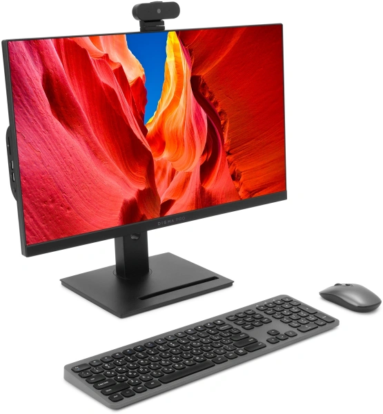 Моноблок Digma Pro Vision 23.8" Full HD i7 1255U (1.7) 16Gb SSD512Gb Iris Xe CR Windows 11 Pro Eth WiFi BT 90W клавиатура мышь Cam черный 1920x1080