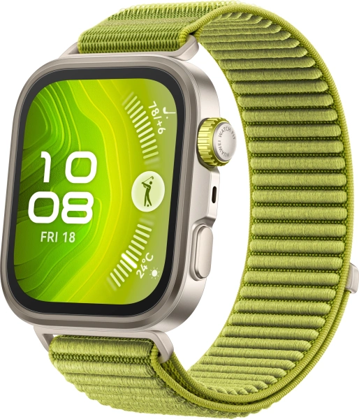 Смарт-часы Huawei Watch Fit 4 Pro Seiya-B29W 1.82" AMOLED корп.серебристый рем.зеленый разм.брасл.:130-210мм (55020FAG)