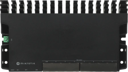 Маршрутизатор MikroTik RB5009UPr+S+IN 10/100/1000 компл.:устройство/крепления/адаптер черный