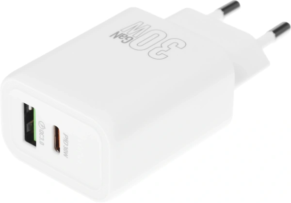 Сетевое зар./устр. Hoco N63 Gentle 30W 3A (PD+QC) USB Type-C универсальное белый