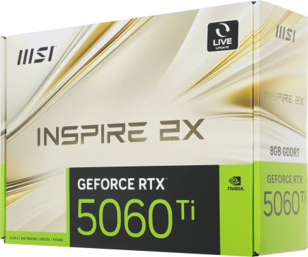Видеокарта MSI PCI-E 5.0 RTX 5060 TI 8G INSPIRE 2X NVIDIA GeForce RTX 5060TI 8Gb 128bit GDDR7 2572/28000 HDMIx1 DPx3 HDCP Ret