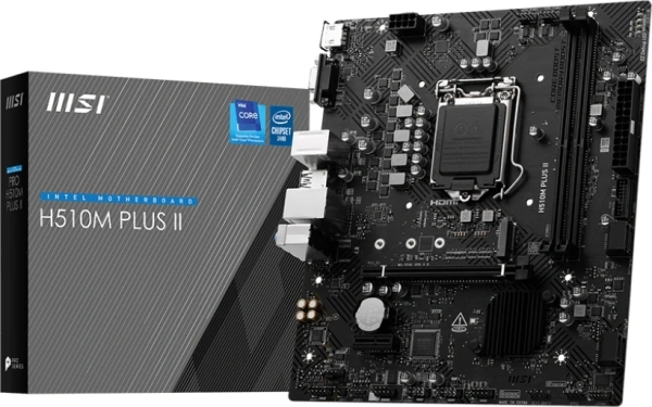 Материнская плата MSI H510M PLUS II Soc-1200 Intel Z490 2xDDR4 mATX AC`97 8ch(7.1) GbLAN+VGA+HDMI