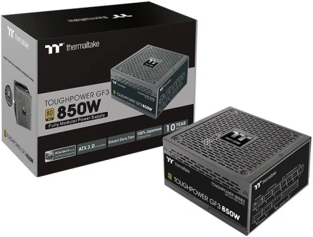 Блок питания Thermaltake ATX 850W Toughpower GF3 Gen.5 80+ gold 24pin APFC 135mm fan color LED 12xSATA Cab Manag RTL