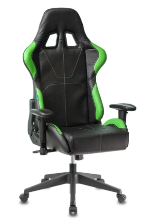 Кресло игровое Zombie VIKING 5 AERO черный/салатовый экокожа с подголов. крестов. пластик