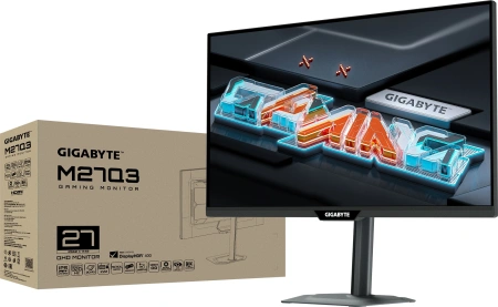 Монитор Gigabyte 27" M27Q3 черный IPS LED 16:9 HDMI полуматовая HAS Piv 1000:1 400cd 178гр/178гр 2560x1440 300Hz DP 2K USB 6.48кг