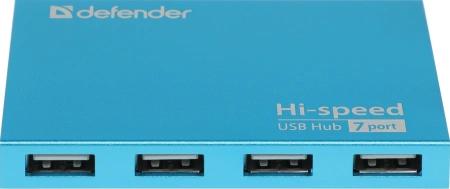 Разветвитель USB 2.0 Defender Septima Slim 7порт. синий (83505)
