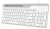 Клавиатура A4Tech FK25 белый/серый USB slim (FK25 WHITE) кабель 1.5м