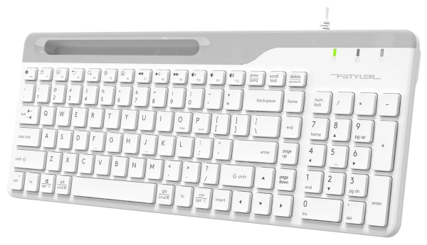 Клавиатура A4Tech FK25 белый/серый USB slim (FK25 WHITE) кабель 1.5м