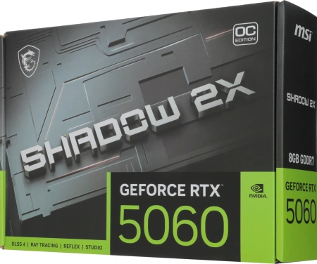 Видеокарта MSI PCI-E 5.0 RTX 5060 8G SHADOW 2X OC NVIDIA GeForce RTX 5060 8Gb 128bit GDDR7 2527/28000 HDMIx1 DPx3 HDCP Ret
