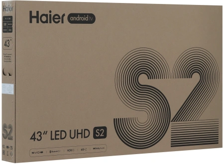 Телевизор LED Haier 43" LED S2 Frameless черный 4K Ultra HD 60Hz MEMC DVB-T DVB-T2 DVB-C DVB-S DVB-S2 USB WiFi Smart TV (RUS)
