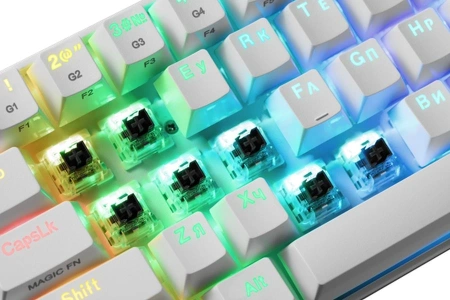 Клавиатура Redragon Draconic механическая белый USB беспроводная BT slim for gamer LED (77810) кабель 1.8м