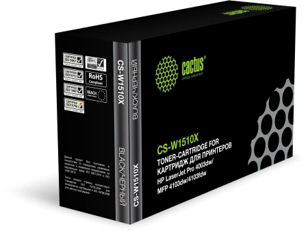 Картридж лазерный Cactus CS-W1510X W1510X черный (9700стр.) для HP LJ Pro 4003dw/MFP 4103dw/4103fdw с чипом