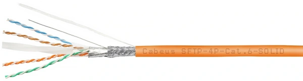 Кабель информационный Cabeus SFTP-4P-CAT.6-SOLID-LSZH кат.6 SF/UTP 4 пары LSZH внутренний 305м оранжевый