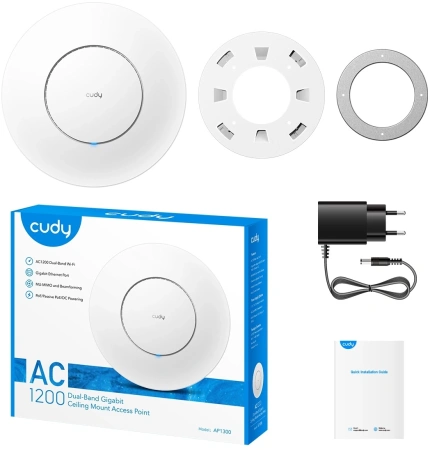 Точка доступа Cudy AP1300 AC1300 10/100/1000BASE-TX белый