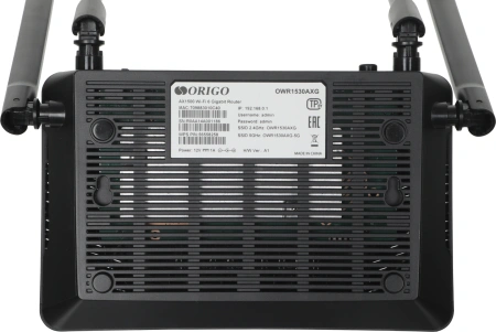 Роутер беспроводной Origo OWR1530AXG (OWR1530AXG/A1A) AX1500 10/100/1000BASE-T черный