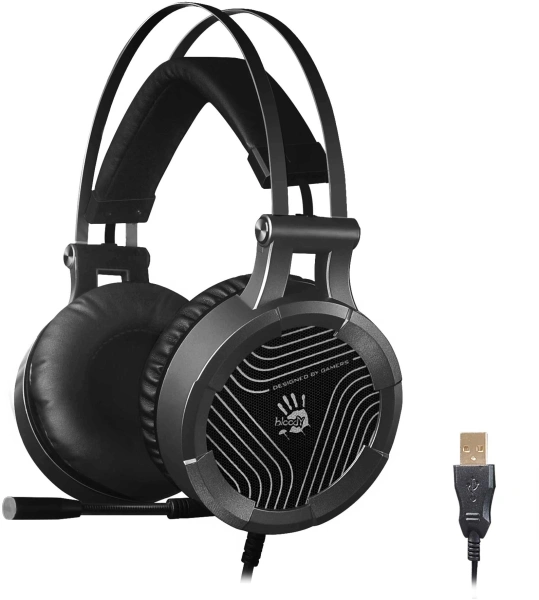 Наушники с микрофоном A4Tech Bloody G530 черный/серый 1.8м мониторные оголовье (G530 (GREY) USB)