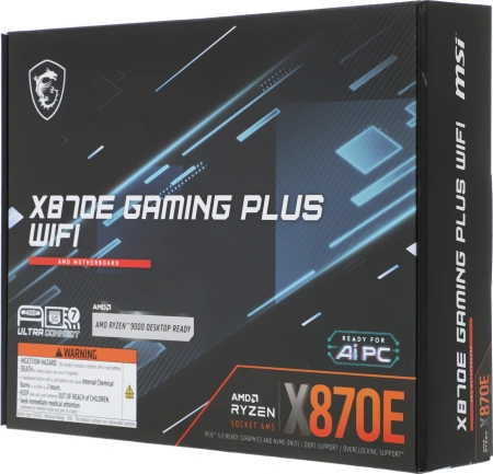 Материнская плата MSI X870E GAMING PLUS WIFI Socket AM5 AMD X870E ATX AC`97 8ch(7.1) 5Gigabit RAID+HDMI