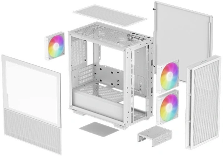 Корпус Deepcool CH360 белый без БП mATX 5x120mm 2x140mm 1xUSB3.0 audio bott PSU
