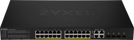 Коммутатор Zyxel GS192024HPV2-EU0101F (L2) 24x1Гбит/с 4xКомбо(1000BASE-T/SFP) 24PoE+ 375W управляемый