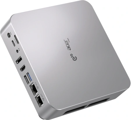 Неттоп Acer Gadget E10 ETBox1 i5 13500H (2.6) 16Gb SSD512Gb UHDG Windows 11 Pro 2x2.5GbitEth WiFi BT 120W серебристый/черный