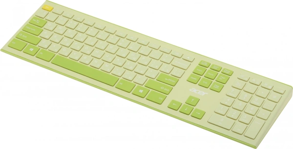 Клавиатура + мышь Acer OCC205 клав:зеленый/желтый мышь:зеленый/желтый USB беспроводная slim Multimedia (ZL.ACCEE.00E)