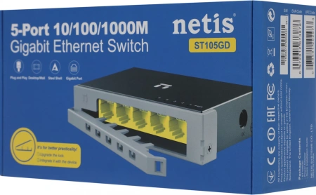 Коммутатор Netis ST105GD (L2) 5x1Гбит/с неуправляемый
