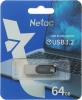 Флеш Диск Netac 64GB U278 NT03U278N-064G-32PN USB3.0 серебристый/черный