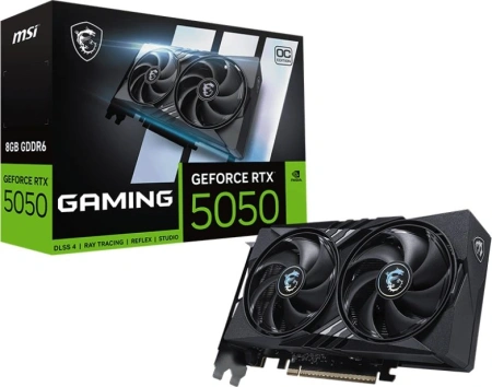 Видеокарта MSI PCI-E 5.0 RTX 5050 8G GAMING OC NVIDIA GeForce RTX 5050 8Gb 128bit GDDR6 2632/20000 HDMIx1 DPx3 HDCP Ret