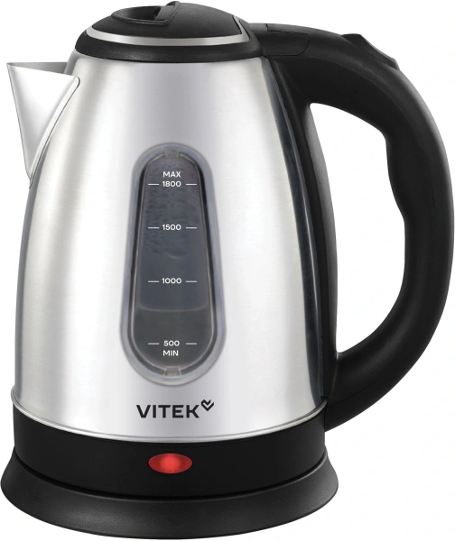Чайник электрический Vitek VT-WK1085 1.8л. 1700Вт черный/серебристый корпус: металл