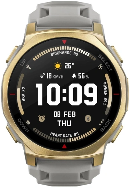 Смарт-часы Amazfit T-rex 3 Pro A2549 44мм 1.32" AMOLED корп.золотистый рем.белый разм.брасл.:140-205мм (6972596109433)