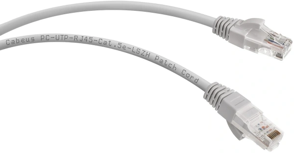 Патч-корд Cabeus PC-UTP-RJ45-CAT.5E-0.15M-LSZH U/UTP RJ-45 вил.-вилка RJ-45 кат.5E 0.15м серый LSZH